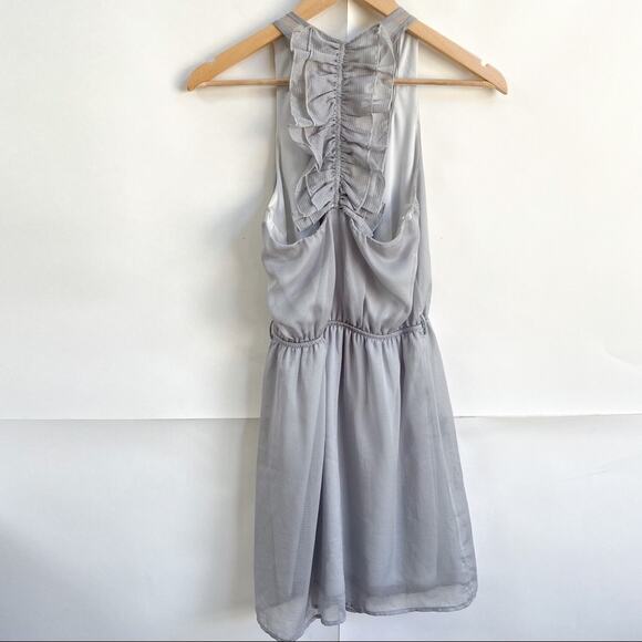 Love Notes Gray Racerback Ruffle Mini‎ Dress - Picture 2 of 4